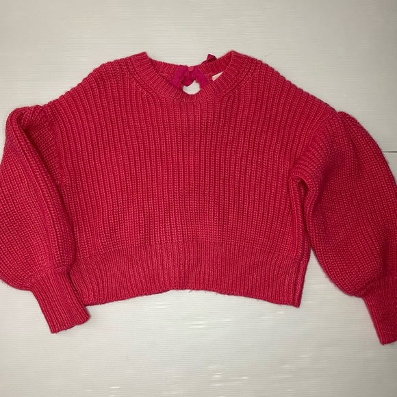 Cinq A Sept Pink Mari Sweater Bow Back Size XS Oversized - Picture 3 of 9